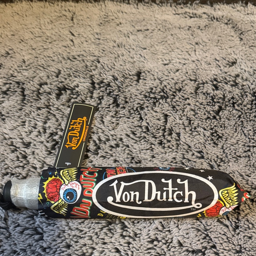 Von Dutch Black Multicolor Tattoo-Print Unisex Umbrella Sleeve